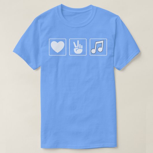 Liefde Vrede Muziek T-shirt (Design voorkant)
