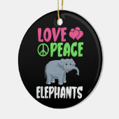 Liefde Vrede Olifanten Schattige Dierentuin Dieren Keramisch Ornament (Links)