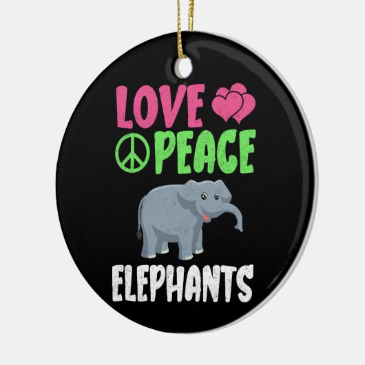 Liefde Vrede Olifanten Schattige Dierentuin Dieren Keramisch Ornament (Links)