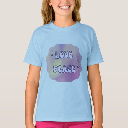 Liefde Vrede Pastel Esthetisch Kinderen T-Shirt (Voorkant)