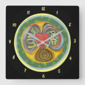 Liefde vrede, pauze vredestijd is nu een plechtige vierkante klok (Voorkant)