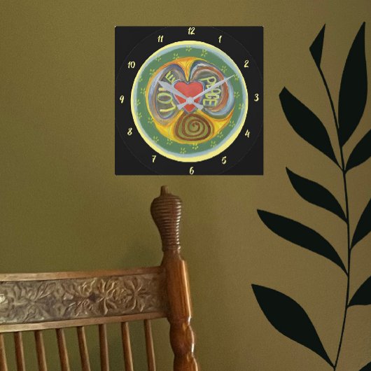 Liefde vrede, pauze vredestijd is nu een plechtige vierkante klok