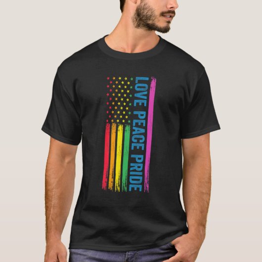 Liefde Vrede Pride LGBTQ T-shirt (Voorkant)