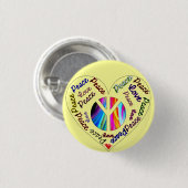 Liefde & Vrede_ Ronde Button 3,2 Cm (Voorkant /achterkant)