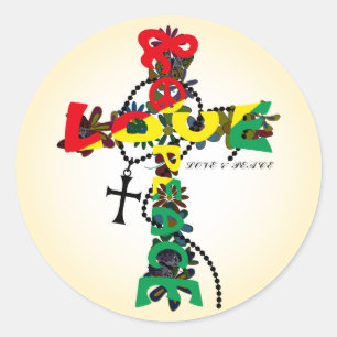 LIEFDE & VREDE RONDE STICKER