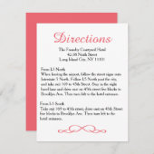 Liefde & Vrede Roze Bloemen Wedding Routebeschrijv Informatiekaartje (Voorkant / Achterkant)