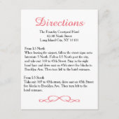 Liefde & Vrede Roze Bloemen Wedding Routebeschrijv Informatiekaartje (Voorkant)