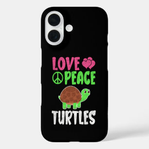 Liefde Vrede Schildpadden Schattige Dierentuin Die iPhone 16 Hoesje
