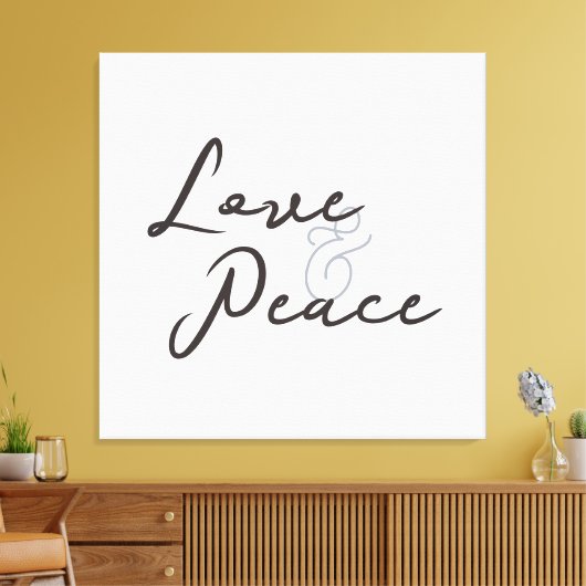 Liefde & Vrede Stretched Canvas Afdruk (Insitu (Woonkamer))