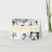 Liefde Vrede Vreugde Calligraphy Modern 6 Foto Col Feestdagen Kaart (Voorkant)