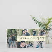 Liefde Vrede Vreugde Eenvoudig Moderne Script 7 Fo Feestdagenkaart (Staand voorkant)