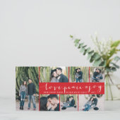 Liefde Vrede Vreugde Eenvoudige Trendy Script Mode Feestdagenkaart (Staand voorkant)