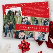 Liefde Vrede Vreugde Eenvoudige Trendy Script Mode Feestdagenkaart