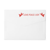 Liefde, Vrede, Vreugde en engelen rode Kerstmis (Achterkant)