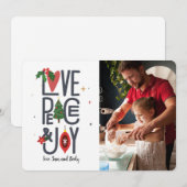Liefde Vrede & Vreugde Foto Kerstkaart Kaart (Voorkant / Achterkant)