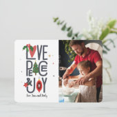 Liefde Vrede & Vreugde Foto Kerstkaart Kaart (Staand voorkant)