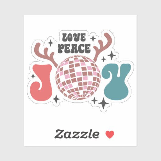 Liefde Vrede & Vreugde | Groovy Christmas Sticker (Vel)