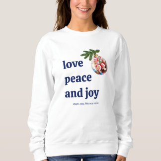 Liefde Vrede Vreugde Kerst Dames Navyblauw Casual Trui