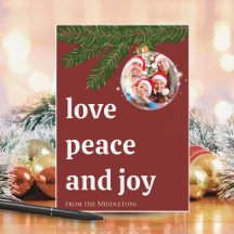 Liefde Vrede Vreugde Kerst Gestapelde Foto Diep Ro