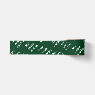 Liefde Vrede Vreugde Kerst Typografie Bosgroen Grosgrain Lint