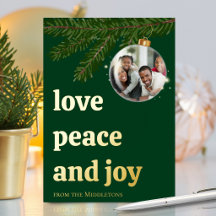 Liefde Vrede Vreugde Kerstmis Bos Groen Goud