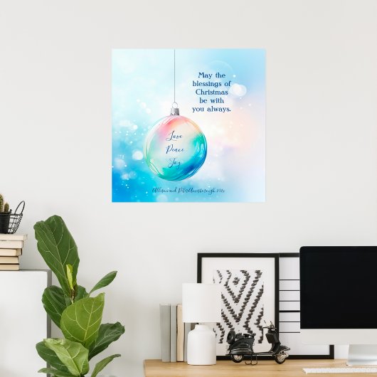 "Liefde Vrede Vreugde" Kerstversiering Poster (Thuiskantoor)