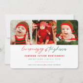 Liefde Vrede Vreugde Kleine Kusjes Baby's Eerste K Feestdagenkaart (Voorkant)