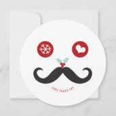 Liefde Vrede Vreugde Mustache Grappige Smiley Gezi Feestdagenkaart (Voorkant)