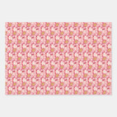 Liefde Vrede Vreugde Roze Poinsettia Kerstmis Inpakpapier Vel (Voorkant)