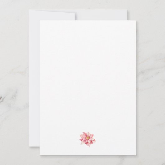 Liefde Vrede Vreugde Roze Poinsettia Kerstmis Kaart (Achterkant)
