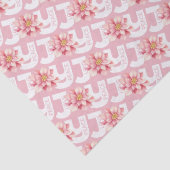 Liefde Vrede Vreugde Roze Poinsettia Kerstpatroon Tissuepapier (Detail)