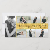 Liefde Vrede Vreugde Trendy Script Stijlvol Goud 7 Feestdagenkaart (Voorkant)