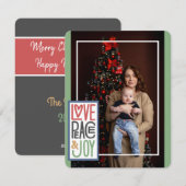 Liefde Vrede & Vreugde (voeg je eigen foto toe) Ke Feestdagenkaart (Voorkant / Achterkant)