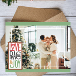 Liefde Vrede & Vreugde (voeg je foto toe) Minimali Feestdagenkaart