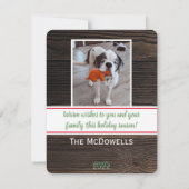 Liefde Vrede & Vreugde (voeg je foto's toe) Rustic Feestdagenkaart (Achterkant)