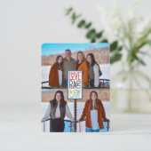 Liefde Vrede & Vreugde (voeg je foto's toe) Rustie Feestdagenkaart (Staand voorkant)