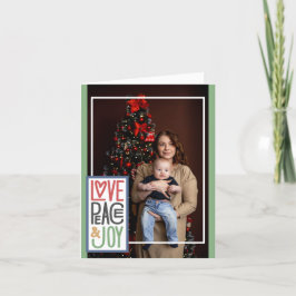 Liefde Vrede & Vreugde (voeg uw foto toe) Kerstkaa Feestdagen Kaart
