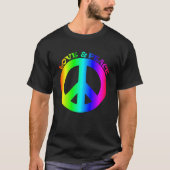 Liefde Vrede Vrijheid 60s 70s Tie Dye Hippie Rainb T-shirt (Voorkant)