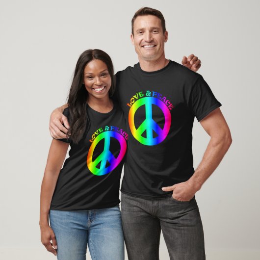 Liefde Vrede Vrijheid 60s 70s Tie Dye Hippie Rainb T-shirt (Unisex)