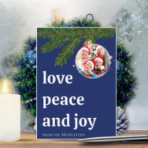 Liefde Vrede Vrolijk Kerst Gestapelde Foto Navybla