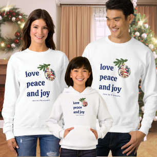 Liefde Vrede Vrolijkheid Kerst Foto Navyblauw Casu Trui
