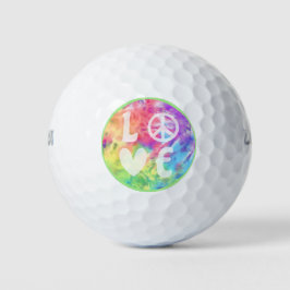 Liefde Vredes Teken Hart Pret Pastel Regenboog Tie Golfballen