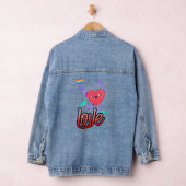 Liefde Vredesbord met regenboogkleuren Lgbt Lesbia Denim Jacket (Hangar)