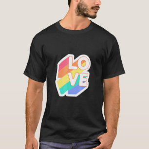 Liefde Vredesbord met regenboogkleuren Lgbt Lesbia T-shirt