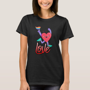Liefde Vredesbord met regenboogkleuren Lgbt Lesbia T-shirt