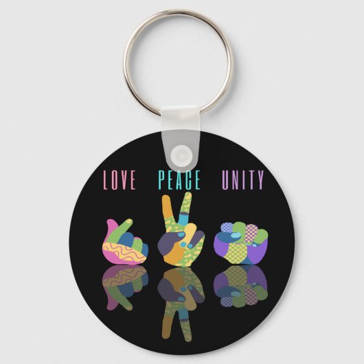 Liefde Vredeseenheid Handtekening Sleutelhanger (Voorkant)