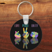 Liefde Vredeseenheid Handtekening Sleutelhanger (Voorkant)