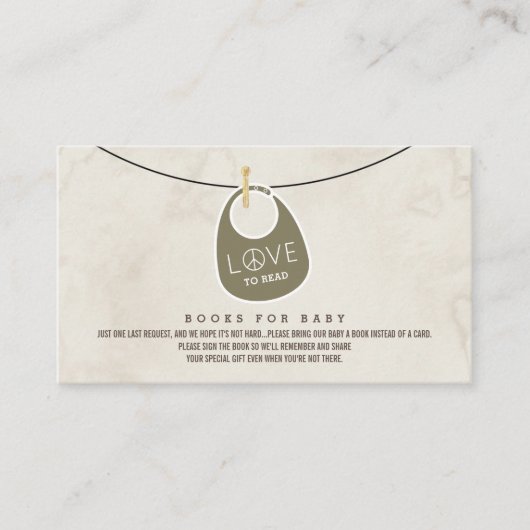 Liefde Vredesgebaar Bib Books for Baby Request Sho Informatiekaartje (Voorkant)