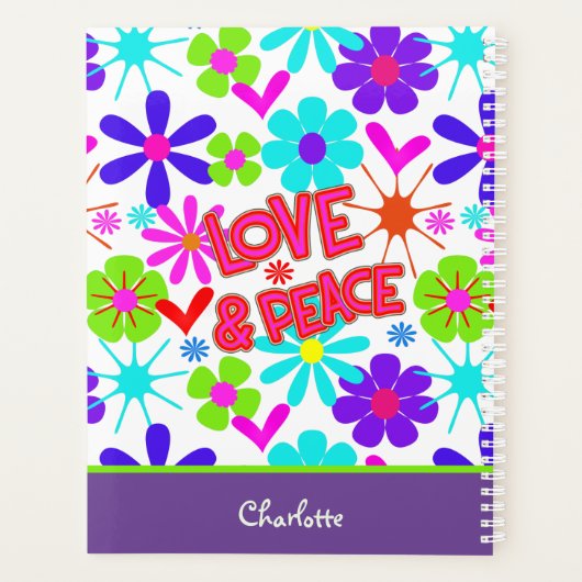 Liefde & Vredeshippie-ventilator op maat Planner (Achterkant)