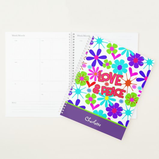 Liefde & Vredeshippie-ventilator op maat Planner (Display)